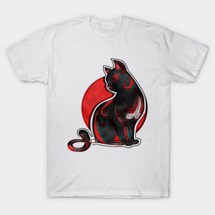 Abstract Black Cat T-Shirt